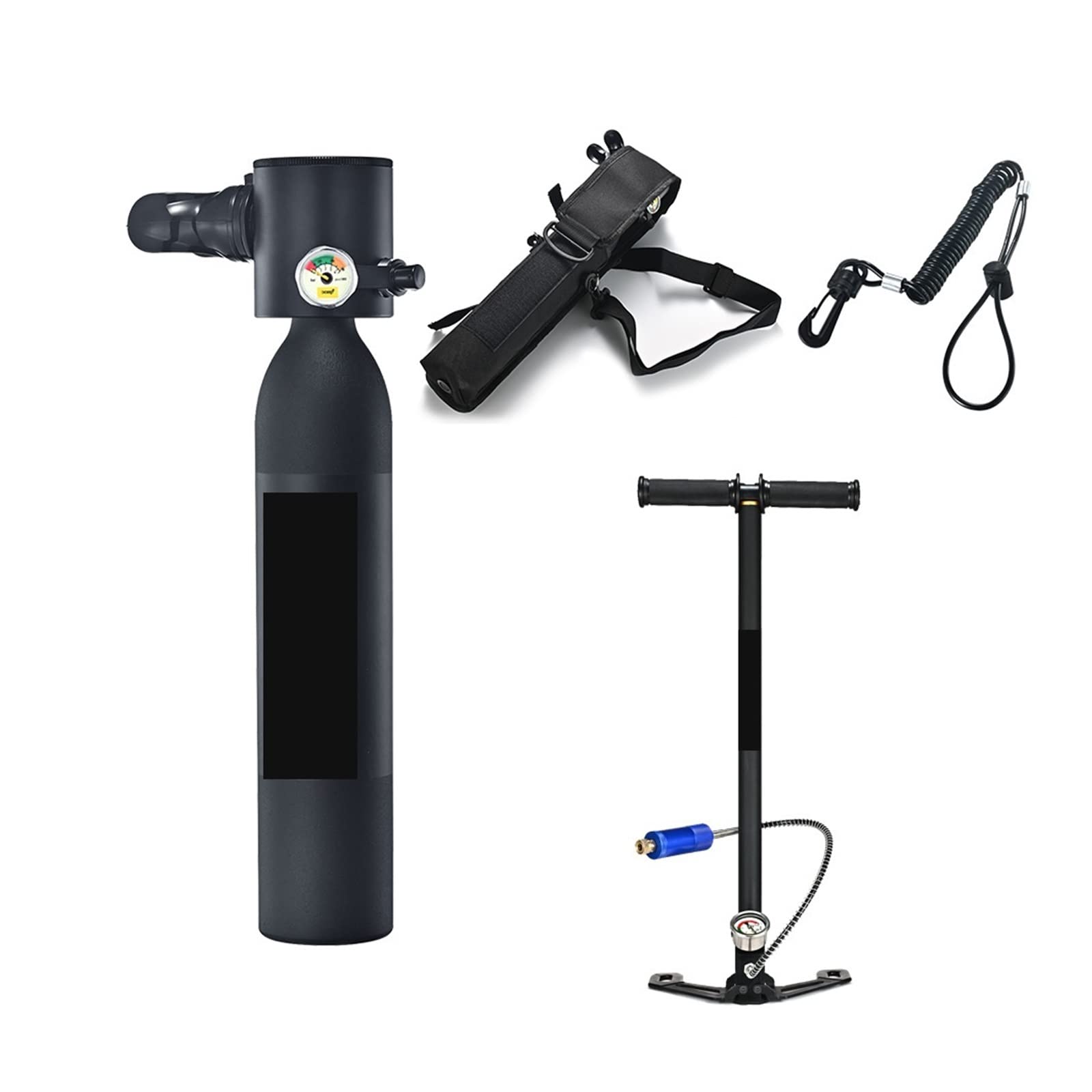 Portable Dive Cylinder, 0.5L Mini Oxygen Bottle Diving Teaching Underwater Breathing Equipment(Nero)