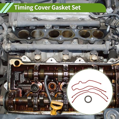 Image of No.JV5051 /TCS21200 Timing Cover Gasket Set for FORD EXPEDITION 5.4L 2005-2012 Long-lasting Sealing Engine Timing Cover Gasket 1 Set
