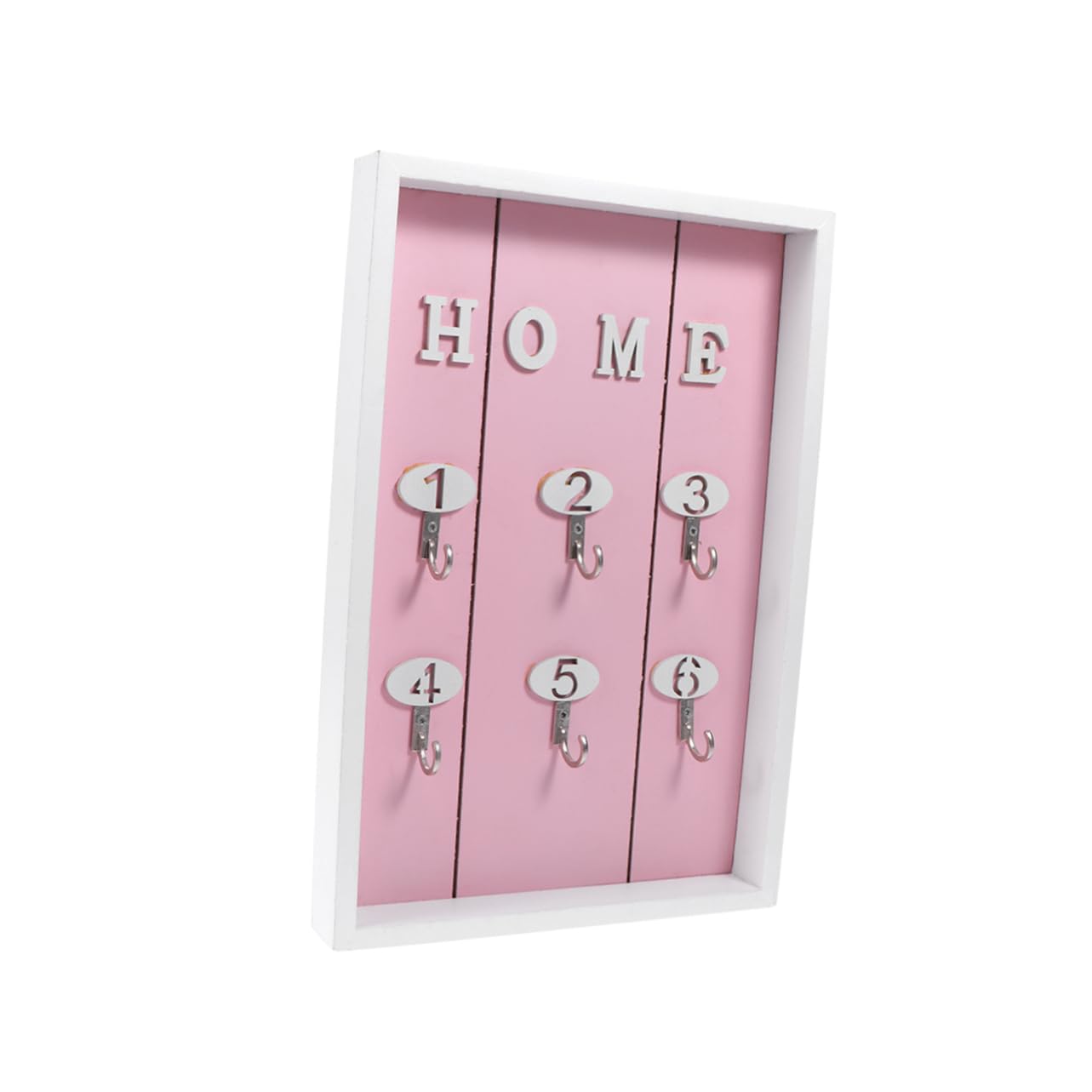 CHILDWEET Portachiavi da Muro in Legno Colore Rosa Ganci Multipli e Organizer Elegante per Chiavi e Cappotti, per Decorazione Camere e Ambienti Domestici