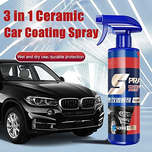 Megacephalus Car Coating Agent Nano Hand Spray Crystal Car Paint Waxing Glazing Crystal Liquid Spray, Car Glass Polishing Glass Oil Film Removing Paste, Car Windshield Oil Film Cleaner (1Pcs) #TOP1