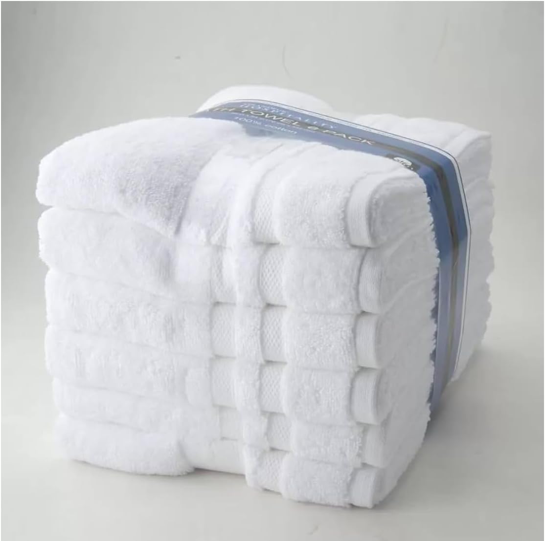 Grandeur Hospitality Bath Towel 6 Pack 34" x 54" 100% Cotton 6 Pack