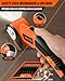 LKCTB Electric Cardboard Cutter Scissors with LED Light, 2600mAh Rechargeable Battery, Brushless Motor, Tungsten Steel Blade, Cuts Cloth, Leather, Carpet, light orange