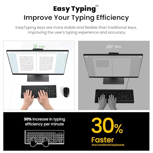 Image of cimetech EasyTyping KF10 Wireless Keyboard and Mouse Combo, [Silent Scissor Switch Keys][Labor-Saving Keys]Ultra Slim Wireless Computer Keyboard and Mouse, Easy Setup for PC /Laptop /Mac /Windows - Black