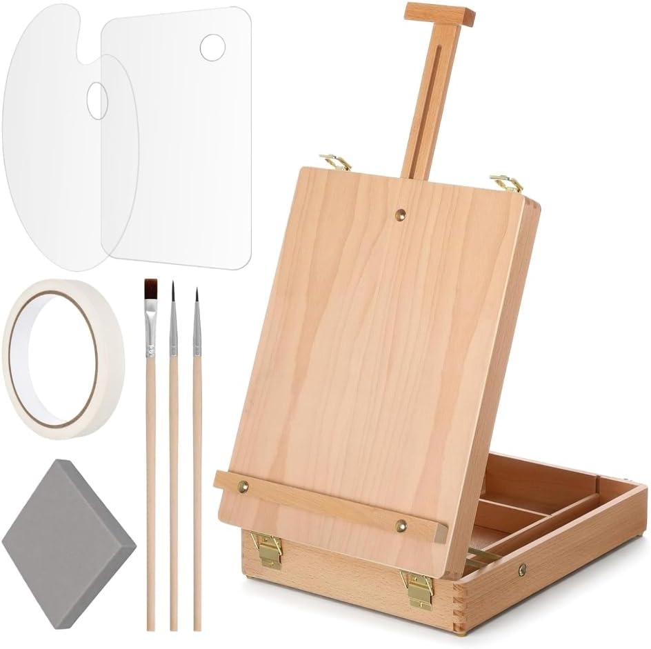Desk Art Easel Set with Adjustable Support for Painting Study