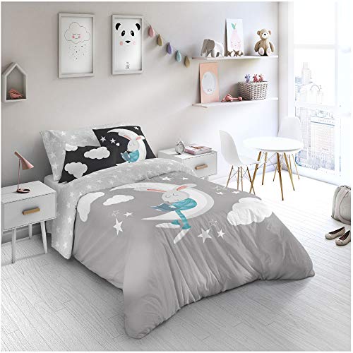 COTTON ARTean Funda Nordica Infantil/Juvenil Reversible ILARGIA Gris C