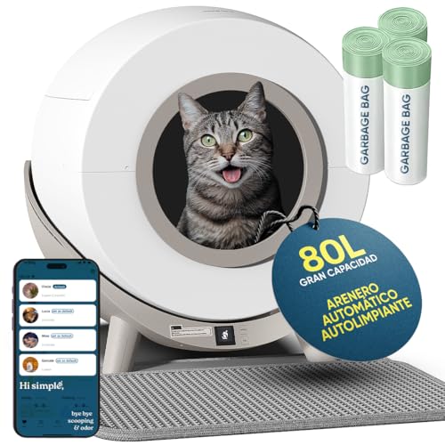 Revo-loo One Lettiera Gatto Autopulente XXL 80L con App e Filtri | Lettiera Automatica Chiusa per Gatti da 1 a 13kg | Toilette per Gatti Silenziosa | Accessori Gatto Smart