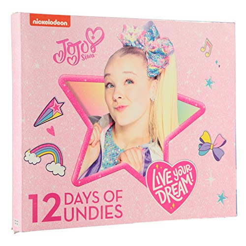 JoJo Siwa Girls' Big Amazon Exclusive 12-Days Advent 100% Combed Cotton Underwear Box for Holiday Fun in Sizes 4, 6 and 8, 12-Pack2