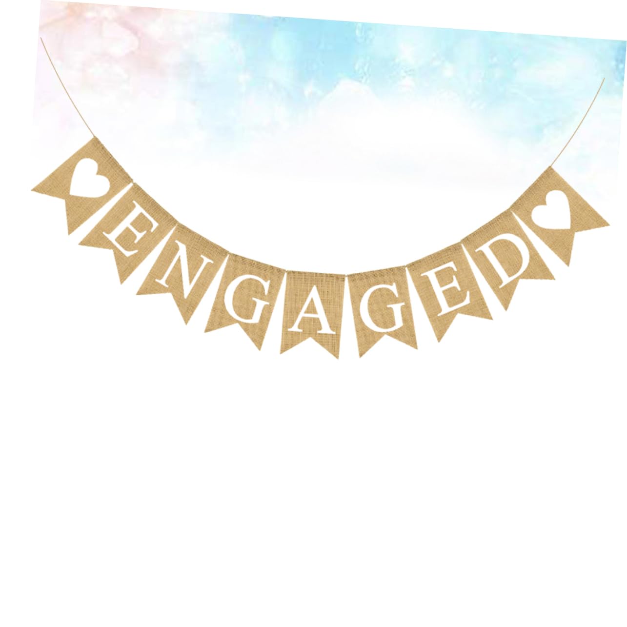 Abaodam 3stücke Hochzeitsbanner Engaged Mit Herz-design Mehrfarbige Wimpelkette Aus Strapazierfähigem Leinen Für Verlobungsfeiern Hochzeiten Valentinstag Und Romantische Anlässe