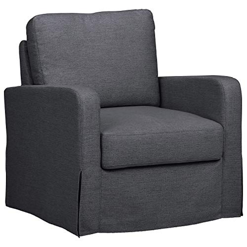 Amazon Brand – Ravenna Home Waterloo Modern Slipcover Chair, 31"W, Dark Grey #TOP23