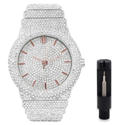 Image of ICE STAR Men's Fully Iced Diamond Watch, 46mm Case