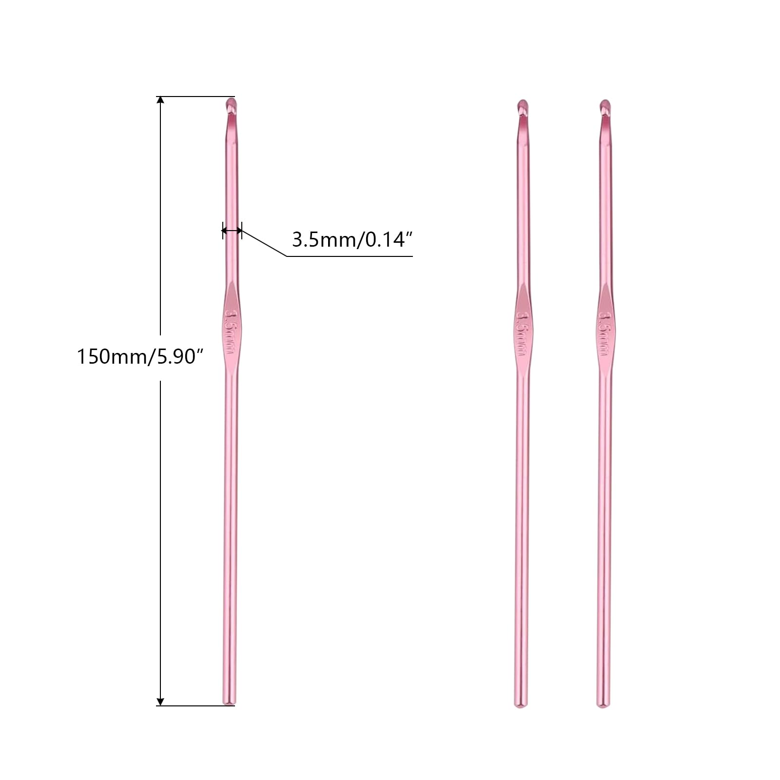 HEYLEAYAR Lot De 14 Crochets à Crochet En Aluminium De 6 Mm