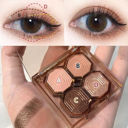 Eyeshadow Palette, Brown Glitter Eye Shadow Pallets for Women Nude Matte Shimmer Smokey Eye Shadows Makeup High Pigmented Long Lasting Eyeshadow Palettes - Image 3