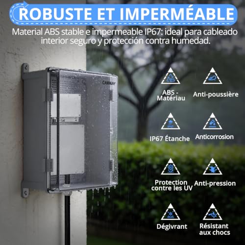 CAMWAY Coffret Electrique Etanche Exterieur en ABS Boîte de Jonction IP67 – vue 2