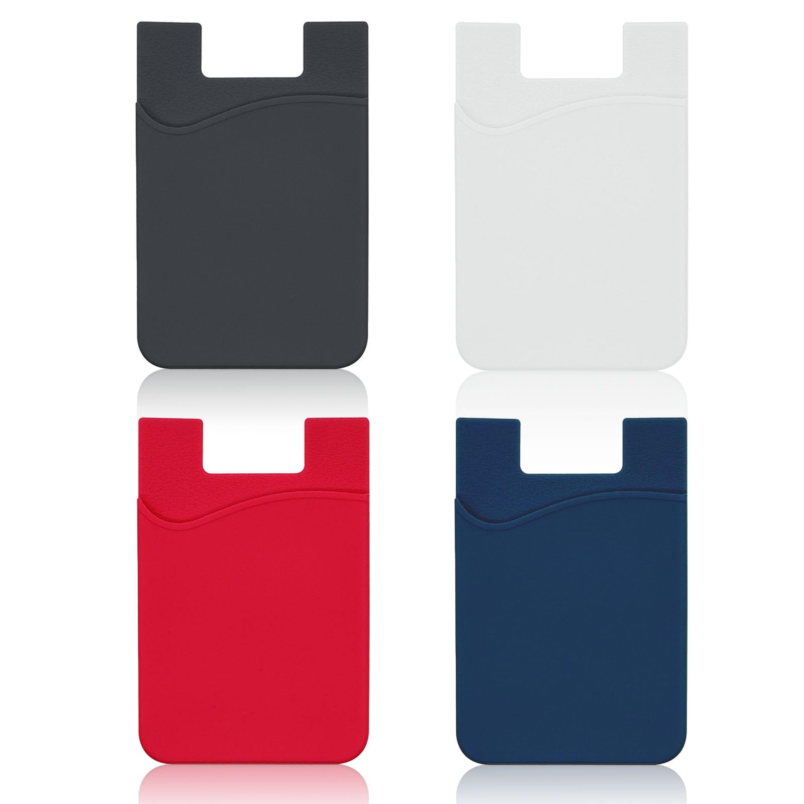 Vilbocr 4-Pack Adhesive Phone Wallet | Stick-On Card Holder for Back of Phone | Securely Carry Credit Card, ID and Cash | Ultra-Thin Design for All