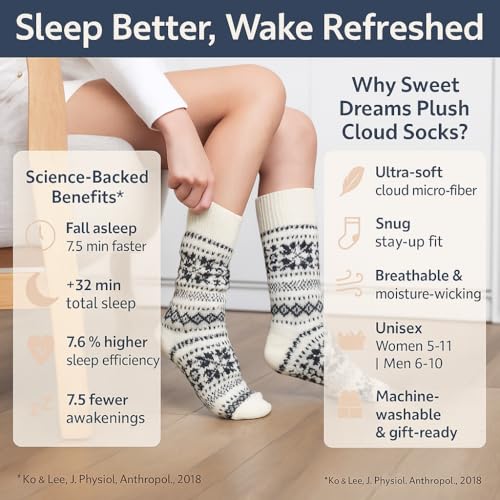 Image of Sweet Dreams Plush Cloud Socks - Super Soft, Warm & Cozy Lounging, Cold Weather, Sleep Socks for Women & Men