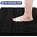 ACCUMTEK Striped Black Bathroom Rug Set 3 Pieces Ultra Soft, Non Slip Chenille Toilet Mat, Absorbent Plush Shaggy Bath Mats for Bathroom, Bedroom, Kitchen