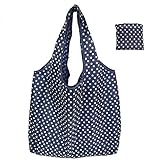 Extra Large Reusable Foldable Ladies Shopping Bag Eco Tote Handbag Fold Away Shopper Bag UK (Classic Polka Dot) Image