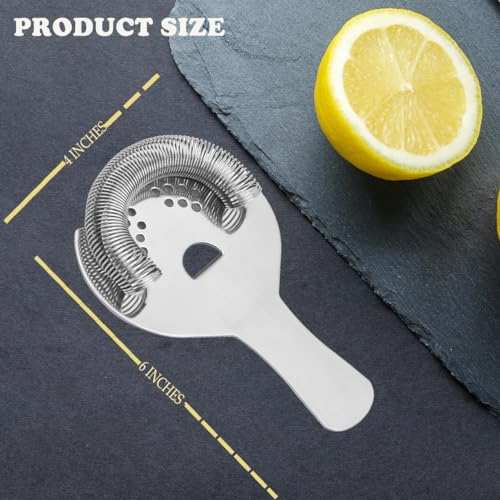Sipoyen Hawthorne Strainer for Cocktails 2 Prong Bar Strainer with Removable Spring Stainless Steel Mixed Drink Strainer for Bartending - Thumbnail 5