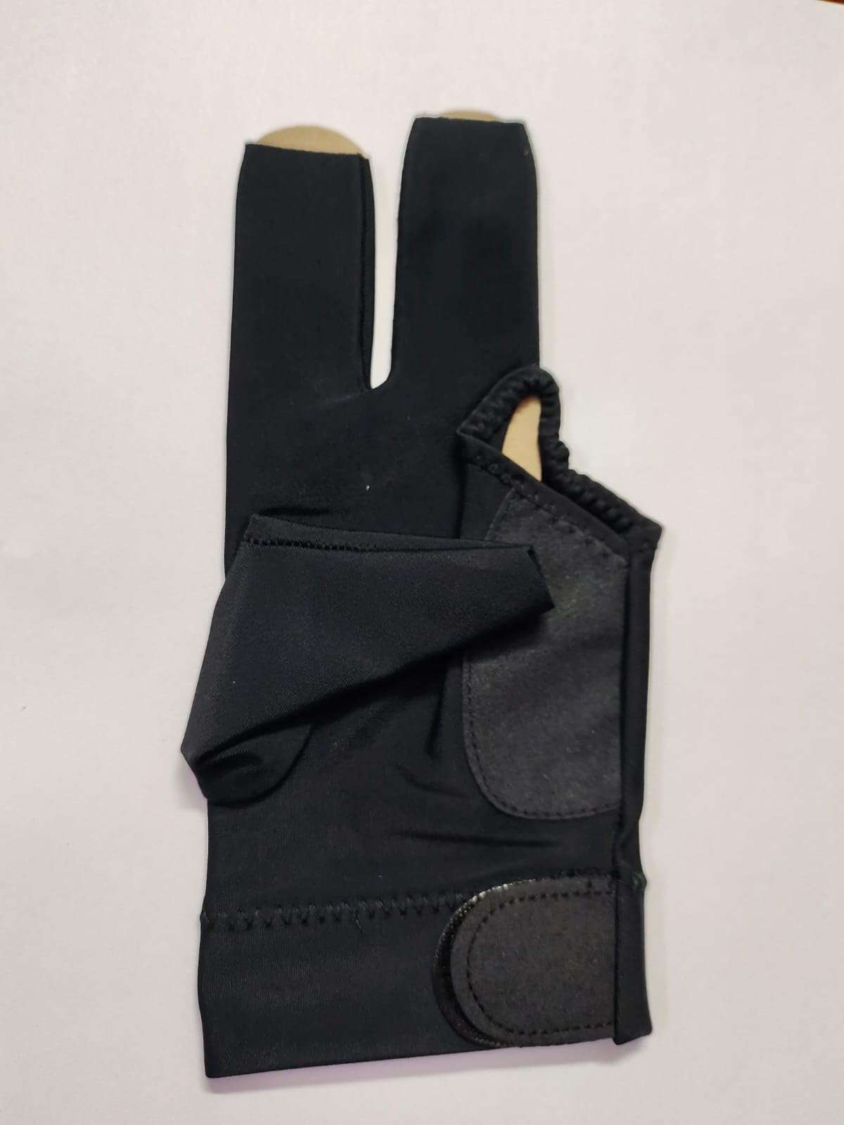 ABA Snooker Pool and Billiard Professional IBS Hand Glove, Three Finger Cut Design Accessory (Black, Pack of 1) 3
