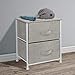 Sorbus Nightstand with 2 Drawers - Bedside Furniture End Table Night Stand with Steel Frame, Wood Top & Easy Pull Fabric Bins - Small Dresser & Chest for Home, Bedroom Accessories & Office