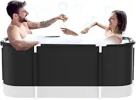 Preto, 120 * 70 * 45 cm, Banheira Adulto, Banheira Dobravel, Equipado com Uma Mini Almofada de Água