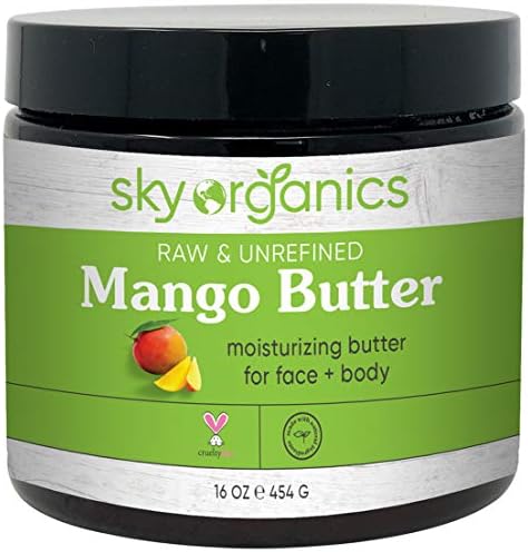 Sky Organics Mango Butter for Body & Face, 100% Raw and Unrefined to Hydrate, Balance & Even Tone 16 Oz.