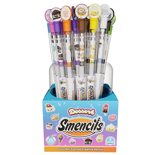 Dessert Smencils Cylinder HB #2 Scented Pencils 50 Count Recycled Newspaper Pencils Kids School Supplies Gifts for Kids Party Favors Classroom Rewards