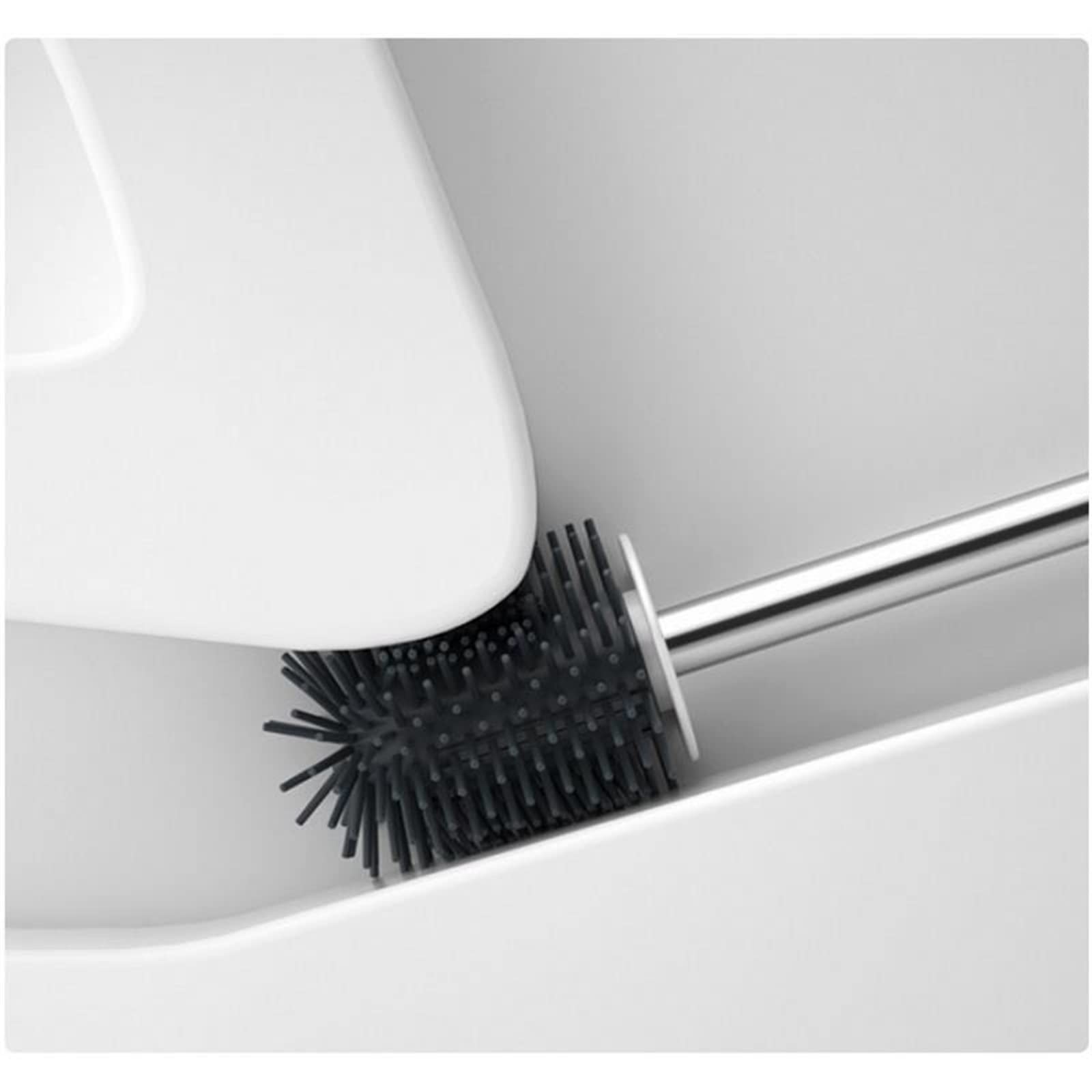 VIKTAO Escobillas de Inodoro Cepillo de baño TPR Cabezal Silicona Drenaje rápido Herramienta Limpieza Accesorios Montaje en Pared o pie