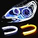 AUTOXON 2x 23inch Dual Color LED Strip Tube White-Amber Switchback Headlight DRL and Turn Signal Light