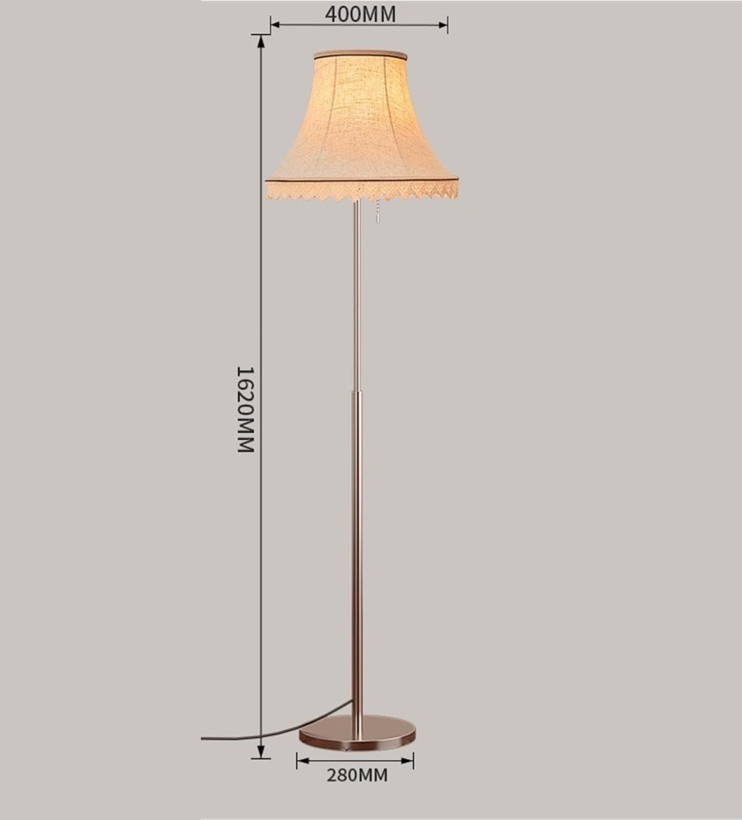 Lampada Stelo Lampada Da Terra Retrò Europea, Soggiorno, Divano, Decorazione Camera Letto Salotto(Linen)