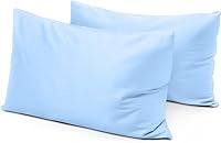 Vista 9 de Juego de 2 fundas de almohada de viaje de 12 x 16 pulgadas de algodón egipcio con cremallera, 600 hilos, 100% algodón egipcio suave, paquete de 2