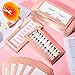 Yeaqee 100 Pieces Empty Nail Package Box with 100 Pcs White Background Papers Empty Nail Tip Box Packaging with 240 Pcs Adhesive Double Sided Tape Set for Press on Business Salon(X-Large)