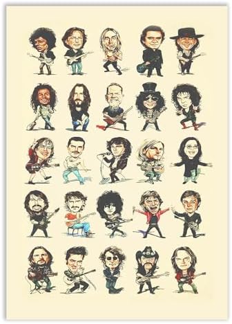 Placa Decorativa A4 Ícones Do Rock Musica Metal Bandas