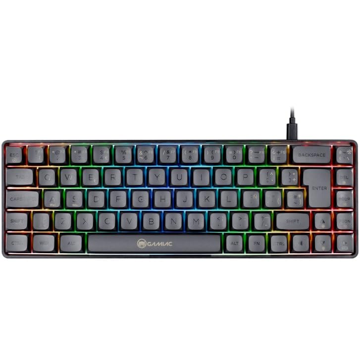 TKL69G SF Teclado Mecánico Gaming 65% Kailh Red, Negro | Teclado mecánico gaming 65%, switches Kailh Red, layout ES QWERTY, ideal esports y oficina