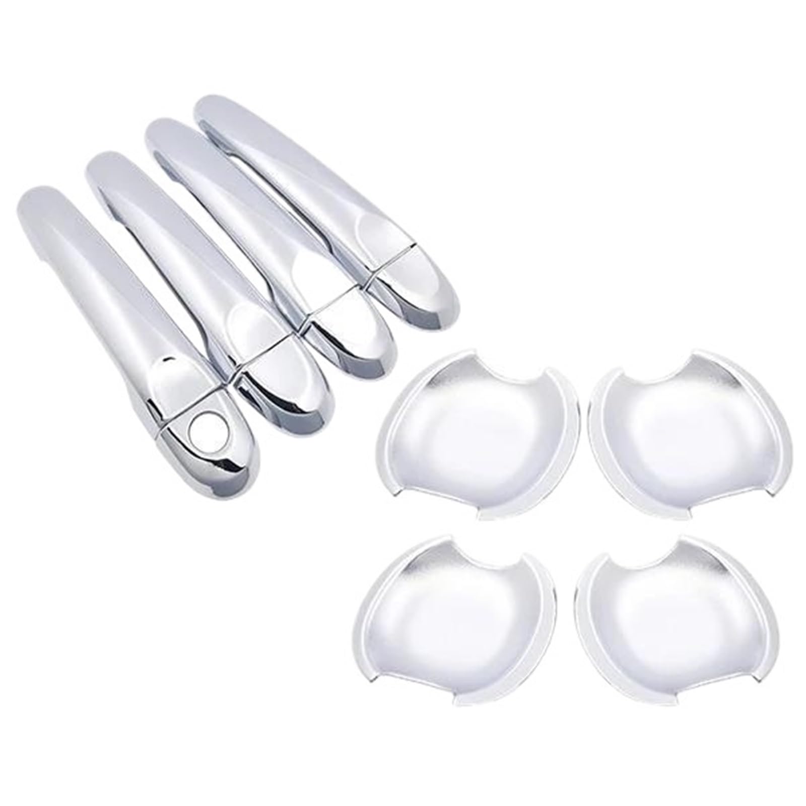 Atgcbcauf Handlebowl No Button Chrome Car Door Handle Cover Trim Set Stickers For Nissan For Tiida For Pulsar C12 Mk2 2012-2019 Car Exterior Door Handles