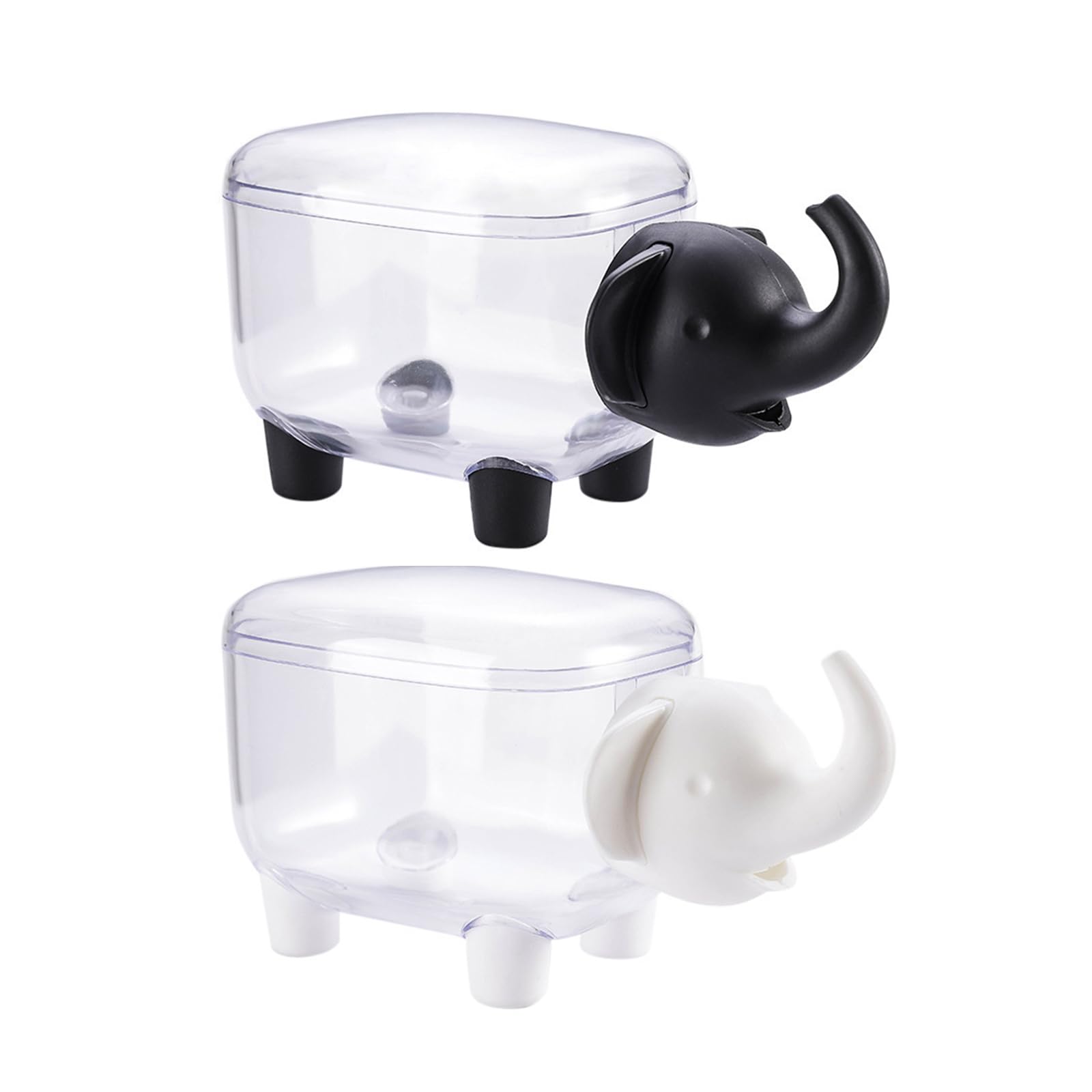 Elnwnnkc 2pcs Cotton Swab Storage Container with Lid Miniature Desktop Organiser for Makeup Pads Hair Ties Small Items Proof Cotton Swab Storage Box