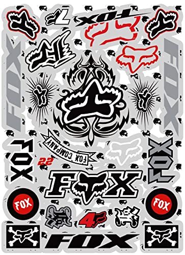 KIT Fox Autocollants Sponsor Moto COMPATIBILE pour Honda Yamaha KTM Cross Casque Enduro (22)