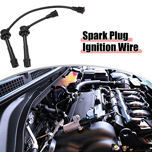 X Autohaux 2Pcs Spark Plug Ignition Wire For Suzuki Vitara Jls, Jlx, Jx 1.6L L4 - Gas 2000 2001 Black #TOP1