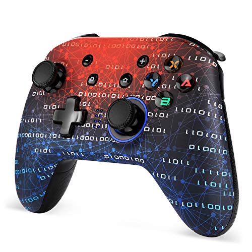 Preisvergleich Produktbild EasySMX Switch Controller, Controller für Nintendo Switch, drahtloser Bluetooth-Controller, für Nintendo Switch Pro / Lite und PC, Schwarz Rot