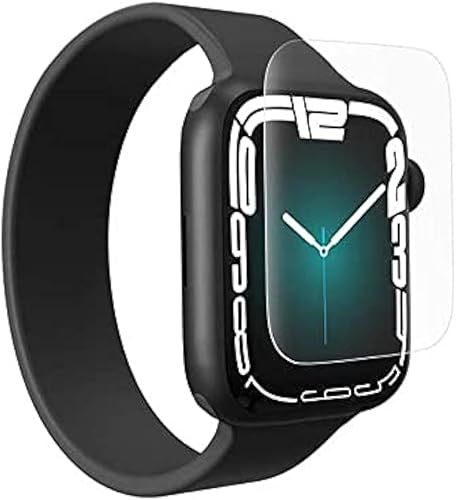 ZAGG InvisibleShield GlassFusion - Hecho para Apple Watch Series 7 y Series 8 (1.772 in) - Protección de pantalla de vidrio híbrido extremo