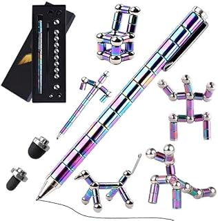 Elegancy Fidget Pen w/Magnetic Balls | Deformable Decompression Magnetic Pen Fidget Toy | Stress Relief Multi-Functional Ballpoint Pens | Cool Stuff Magnets for Kids