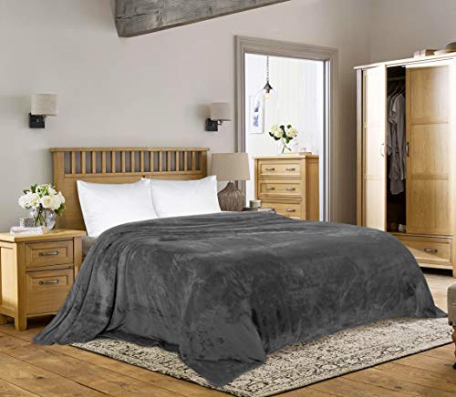 Utopia Bedding Fleece Blankets Bundle Pack Of Black And Grey King Size Bed Blankets #TOP12