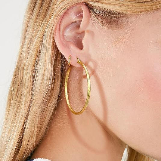 Hoop Earring for Women, Large Earrings, Radiant Earrings for Women, Eye-catching Thin Earring large hoops (gold)