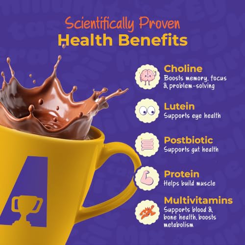 Image of Alphakid smart milk mix Portien Powder (2 + Years) | Chocolate flavour milk mix| No palm oil | No refined sugar | supports gut health | Sweetened with jaggery | boosts immunity | with Barley, Millet, Wheat, Jaggery & Ghee | Vitamins & Minerals |400gm jar