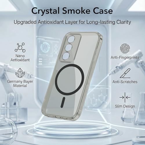 Image of Jkobi Lifetime Anti-Yellow MagSafe Compatible Clear Back Cover Case for Oppo A3 Pro 5G (Sleek Hard Crystal | Shockproof and Camera Protection)