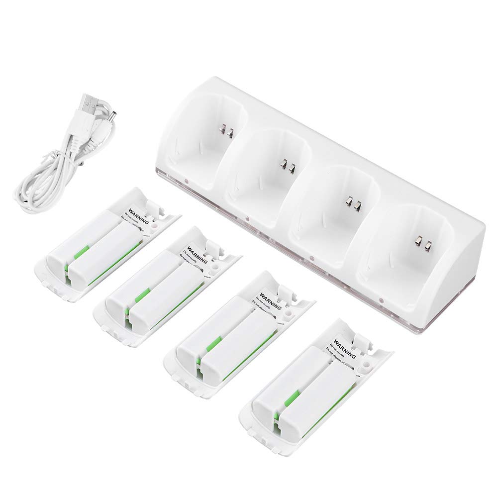 Station de Charge, Chargeur spécial pour indicateur LED Wii Pratique pour Charger la Manette pour la Plupart des Gens(Batterie 2800mAh)