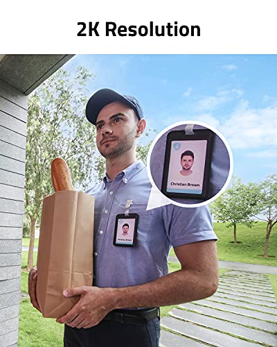 eufy Security Video Doorbell S220, 2K HD Kabellose Sicherheitskamera mit Chime, Akkubetrieben, K.I. Personenerkennung mit AI, 32 GB lokaler Speicher, Beidseitige Audiofunktion, Mühelose Installation