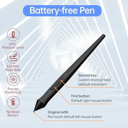 Tableta de dibujo gráfico Irfora T906 con lápiz sin batería y 8192 niveles de presión 6
