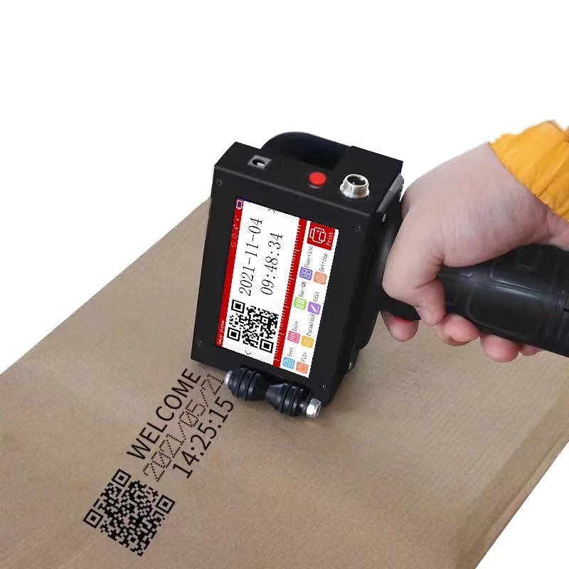 Heavy Duty Portable Handheld Inkjet Printer 12.7 mm Multi-Function Monochrome Inkjet Printer with Ink Cartridge Used for MFG Date, EXP Date, MRP, Batch Code, Barcode,QR Code and Logo