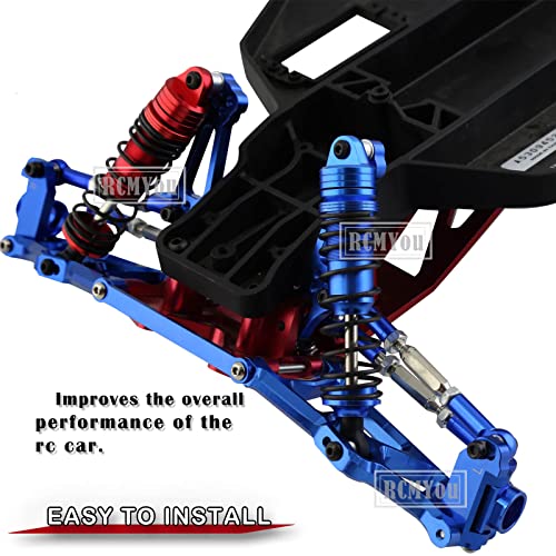 4Pcs Aluminum Front Rear Rc Shocks Upgrades Part For 1/10 Slash 2Wd 4X4 Rustler 2Wd 4X4 Stampede 2Wd 4X4 Hoss 4X4 2Wd Rally, Big Bore Full Metal Rc Shock Absorber,5862 3760 3762,Navy Blue #TOP3